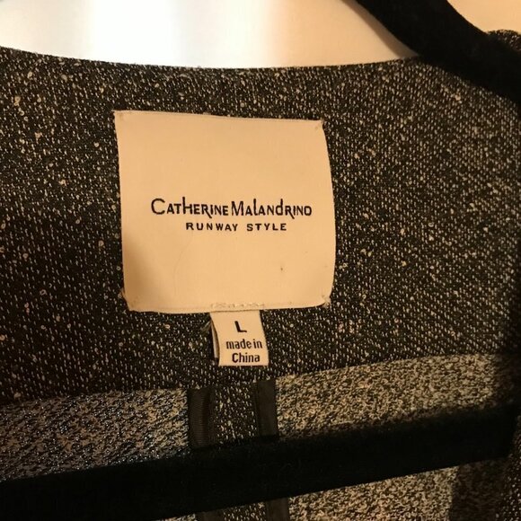 Catherine Malandrino Charcoal Gray Asymmetrical Zip Soft Shell Jacket - Picture 6 of 7